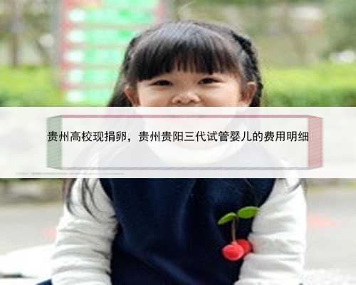 贵州高校现捐卵，贵州贵阳三代试管婴儿的费用明细
